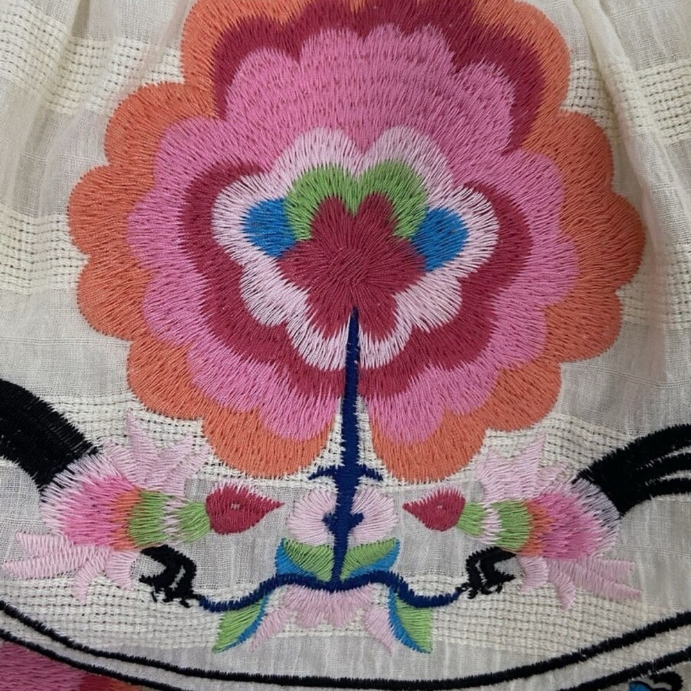 Anthropologie Plenty by Tracy Reese Embroidered Folder One Shoulder Dress M - Picture 3 of 7